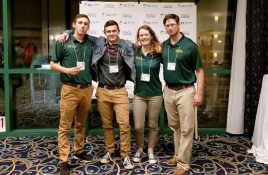 From left: Mike Petrie, Jacob Alexander, Amanda Young and Dennis Alton. The group received second place for the Tech Bowl competition in which they participated in November, hosted by TEECA in Delaware.