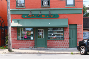 Wonzones Calzones, a calzone restaurant in downtown Oswego that specifically caters to SUNY Oswego students.