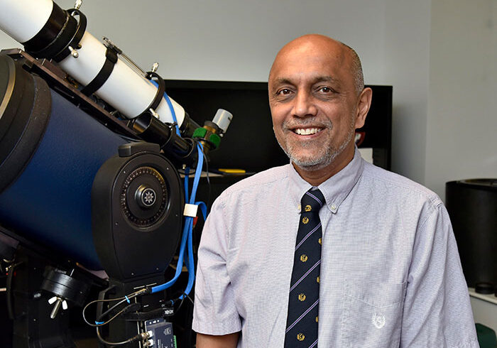Stellar accomplishments — SUNY Oswego physics professor Shashi Kanbur has earned the SUNY Chancellor’s Award for Excellence in Scholarship and Creative Activities for a body of work that includes many publications on studying the scale of the universe and for mentoring and inspiring students across the globe.